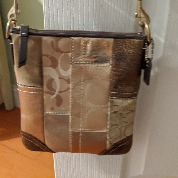 Coach Patchwork Crossbody Bag - Brown/Bronze/Gold - Picture 2 of 3